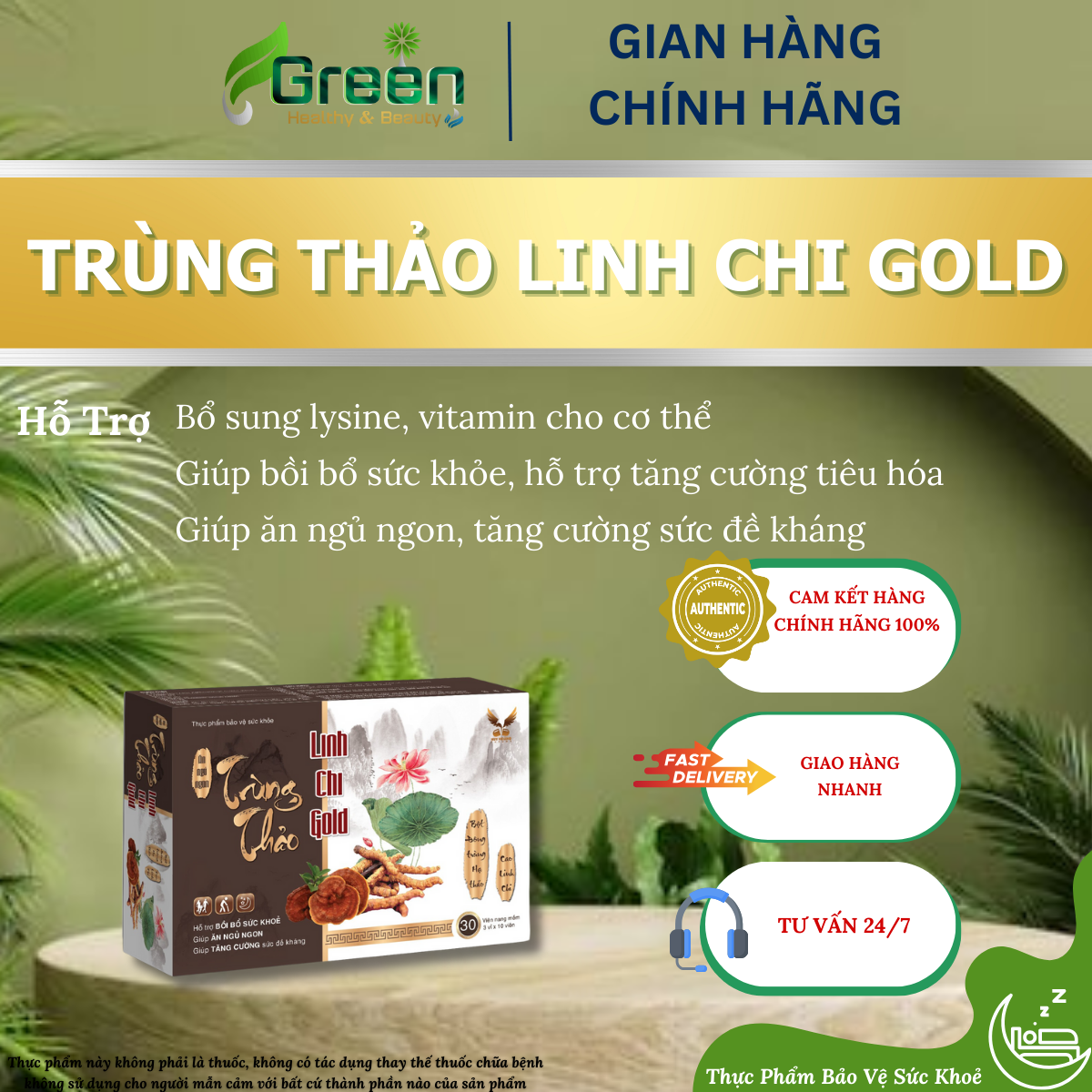TRÙNG THẢO LINH CHI GOLD - Hỗ Trợ Ăn Ngủ Ngon