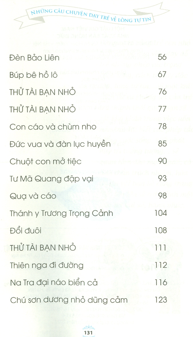 Những Câu Chuyện Dạy Trẻ Về Lòng Tự Tin (Tái bản)