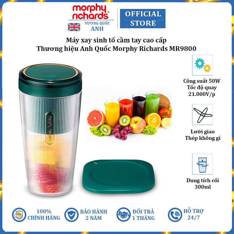 Máy Xay Sinh Tố Dạng Cốc Cầm Tay Morphy Richards MR9800 Xay Mọi Lúc Mọi Nơi 300ml - HÀNG NHẬP KHẨU