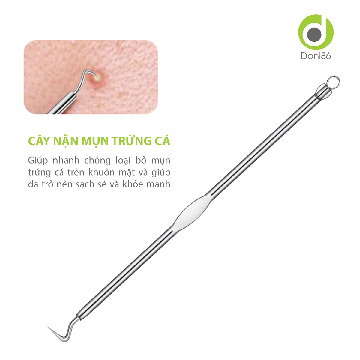 Bộ dụng cụ nặn mụn 4 món đa dạng, hỗ trợ loại bỏ mụn đầu đen, mun cám dễ dàng, kích thước nhỏ gọn dễ mang theo - Doni - DOPK344