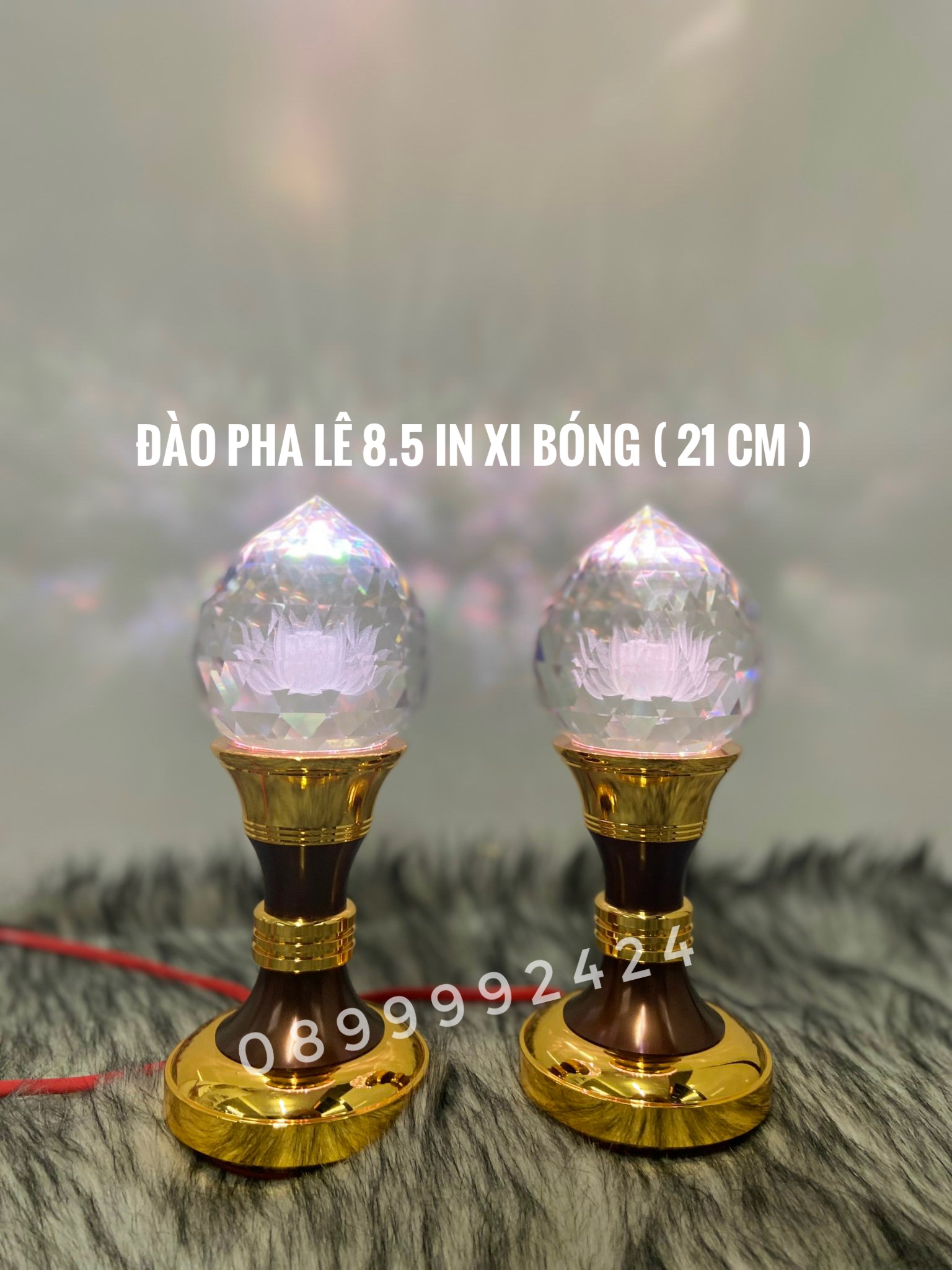 ĐÈN THỜ PHA LÊ CAO CẤP ĐÀO 8.5 IN XI BÓNG 1 CẶP