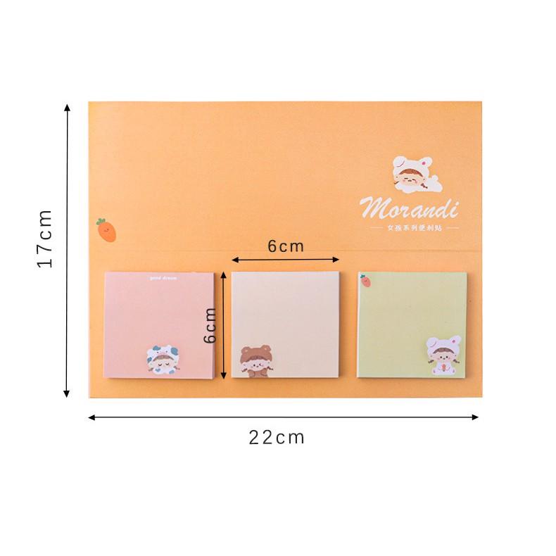 Set 3 mẫu note 60 tờ phong cách cute - Bộ 3 tệp giấy ghi chú 60 tờ nhiều mẫu dễ thương - Corgi Shop