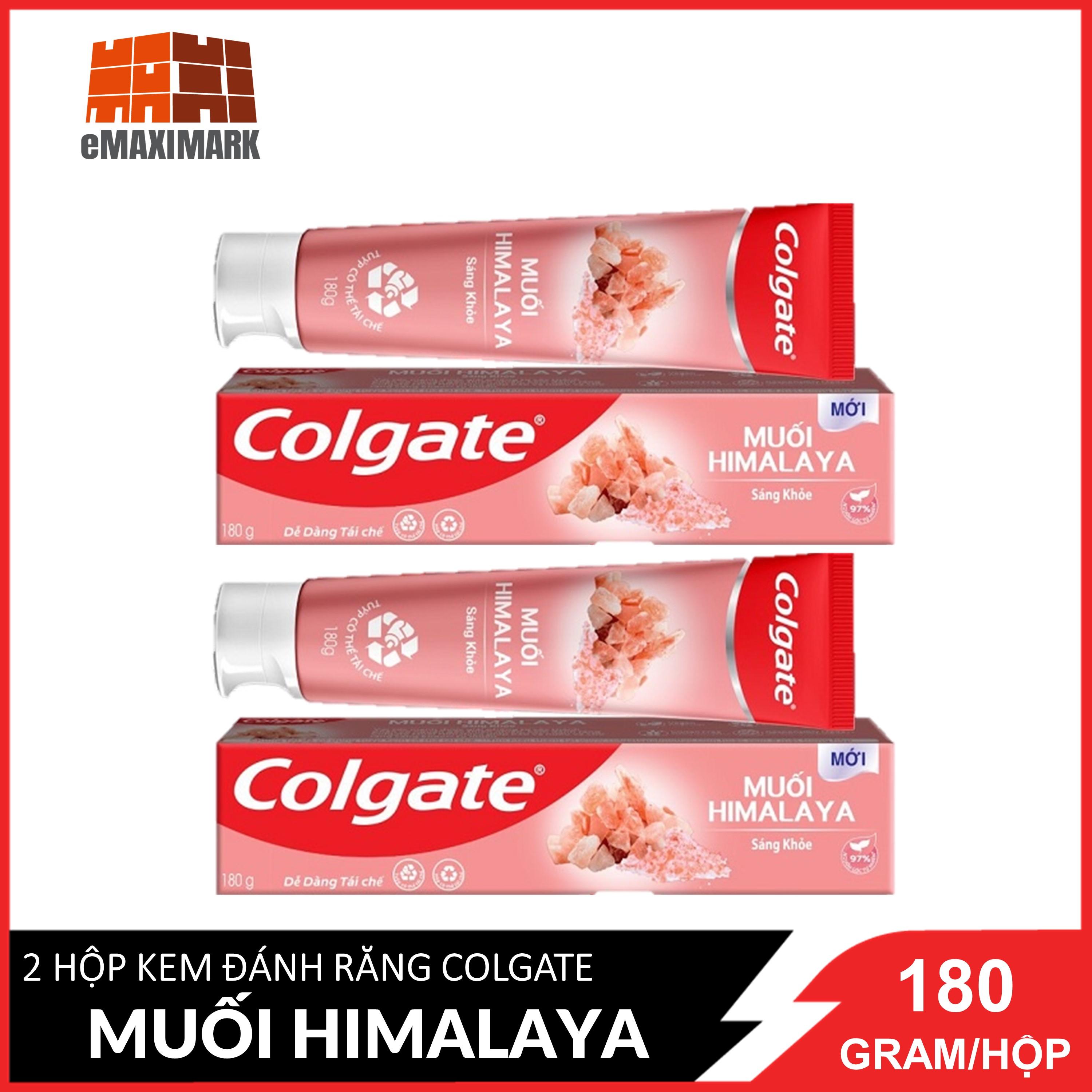 Combo 2 Tuýp Kem Đánh Răng Colgate Muối Himalaya 180 Gram / Túyt