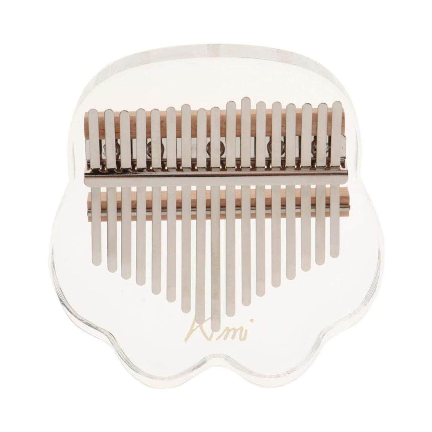 Đàn Kalimba Kimi M1 Hình Mèo - 17 Phím Acrylic Trong Suốt M-1 (Hộp cứng chống sốc, Búa chỉnh âm, Sticker dán note, Khăn lau, Sách học) - Kèm Móng Gẩy DreamMaker