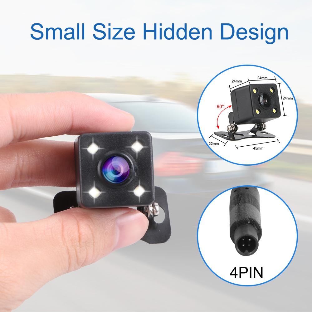 Camera quan sát có đèn LED chống nước 2.5 mm chuyển động góc rộng 140 ° chức năng nhìn ban đêm dễ lắp đặt cho xe hơi