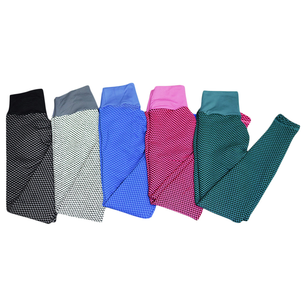 Quần tập gym,yoga lưng cao tôn dáng bằng vải pha polyester và spandex, nó co giãn, hút ẩm và khô nhanh