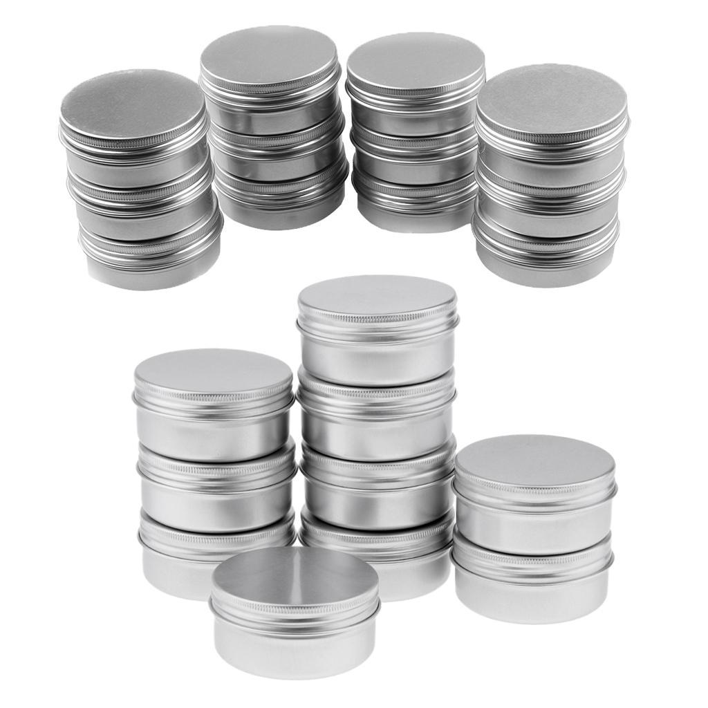 22x 10g 50g Aluminium Empty Cosmetic Pot Cream Jar Tin Container Screw Lid