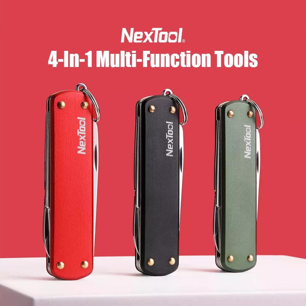 NEXTOOL 4-In-1 Multifunctional Tools Folding Blade Knife Scissors Screwdriver Nail File Outdoor Camping Hiking Cycling