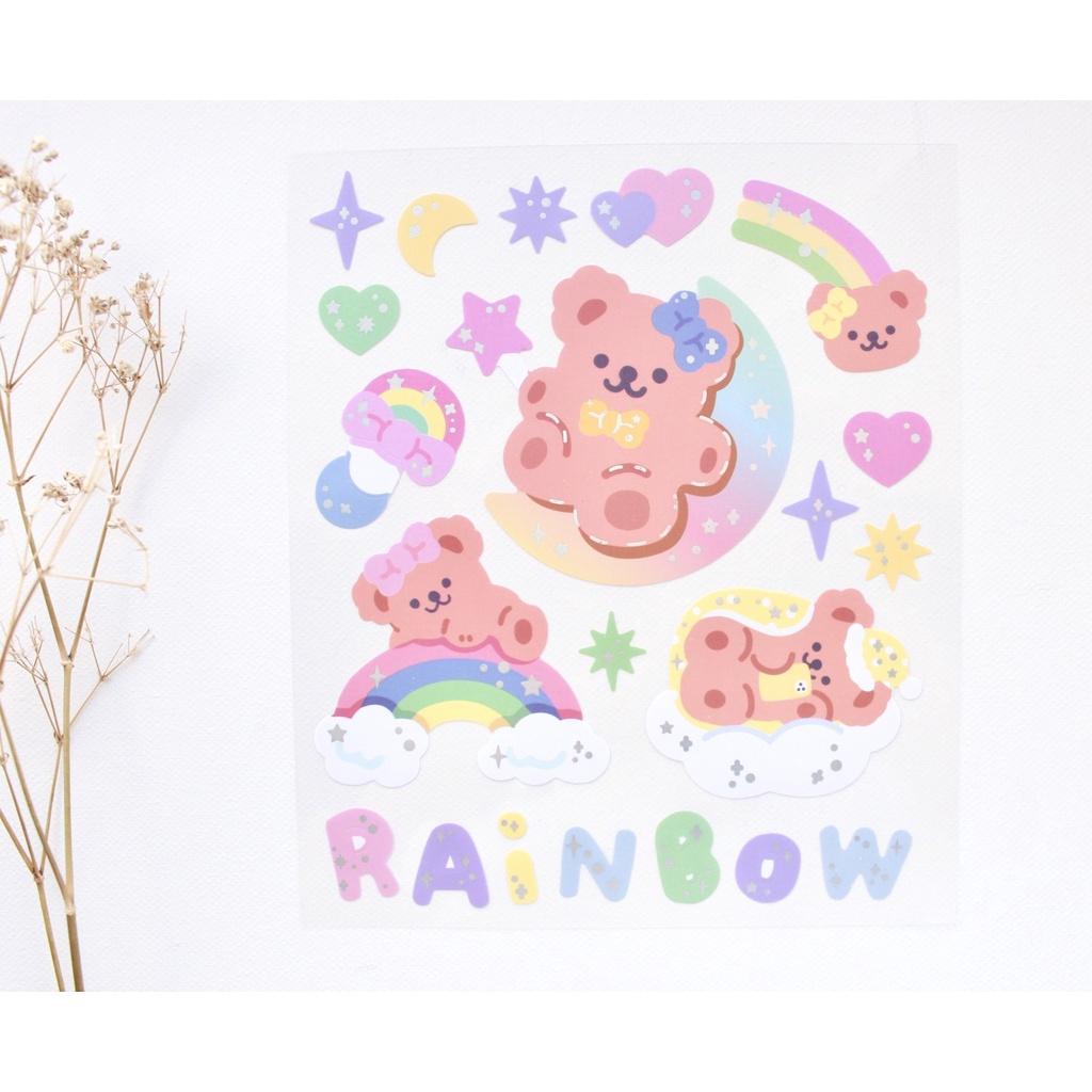 Tấm Sticker Hình Dán Gấu Twinkle Bear Kháng Nước