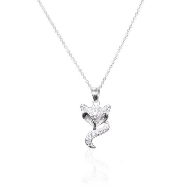 Dây chuyền bạc nữ mặt hồ ly tình duyên bạc Ý S925 xi kim-Minh Tâm Jewelry