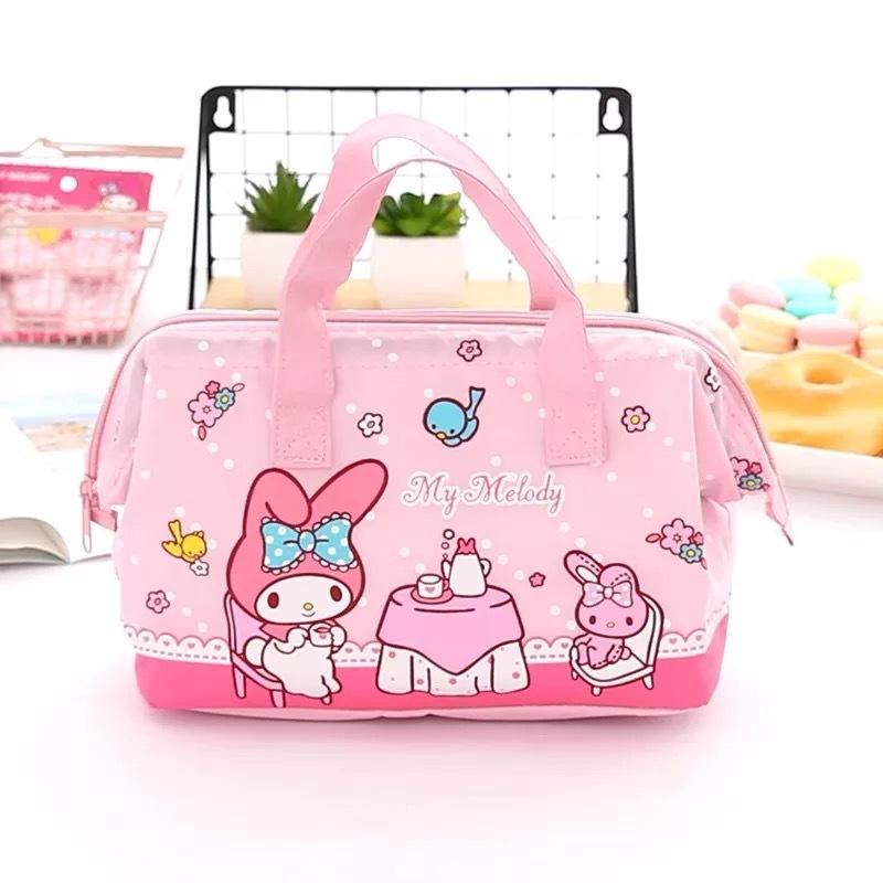 Hoạt Hình Dễ Thương Hộp Cơm Trưa Túi Hello Kitty Cách Điện Di Động Túi Đựng Đồ Ăn Trưa Sinh Viên Công Suất Lớn Ngoài Trời Trữ 24*18*14Cm