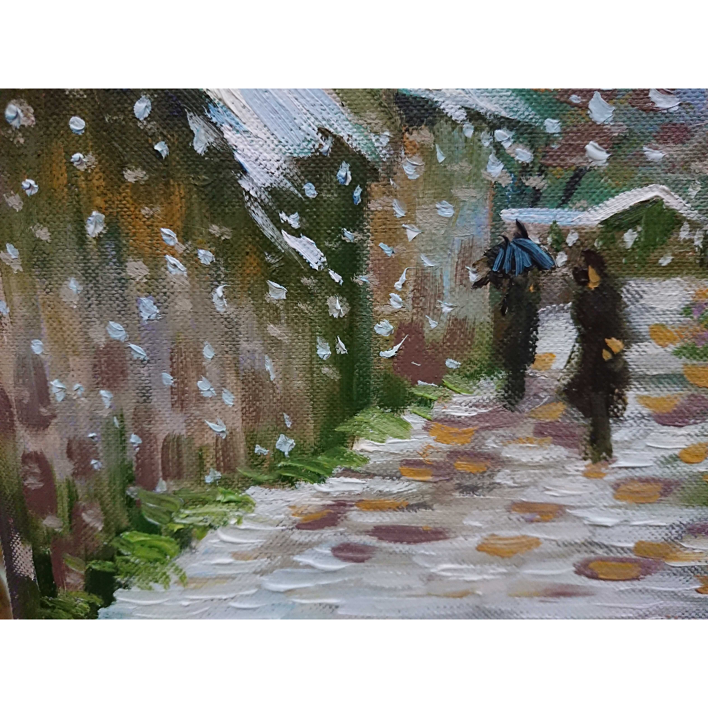 Ngày Tuyết Rơi (Monet) - Tranh Sơn Dầu Vẽ Tay 30x40cm