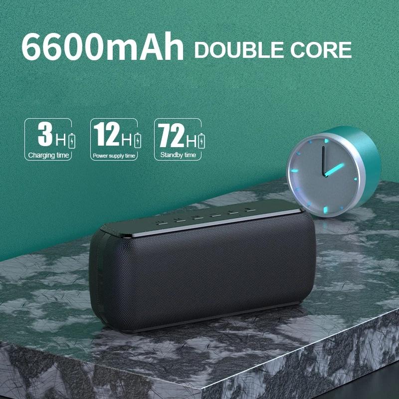 X8 60W Loa Bluetooth Di Động TWS Bass Soundbar Máy Tính Âm Thanh Nổi Loa Siêu Trầm Ngoài Trời Chống Nước Thẻ Khuếch Đại Âm Thanh Hộp Nhạc Color: 60W Red