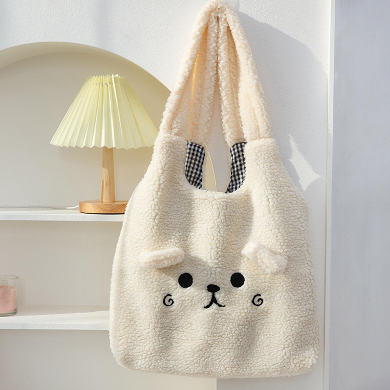 Women Plush Handbag Single Shoulder Bag Versatile Styles Lightweight Gift for Girlfriends, Wives, and mother