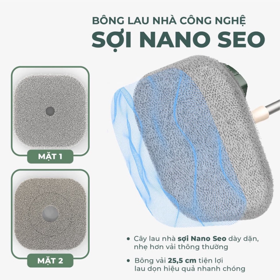 Tự Động Tách Nước Bẩn Cây, Chổi Lau Nhà Thông Minh Smart Nano F12