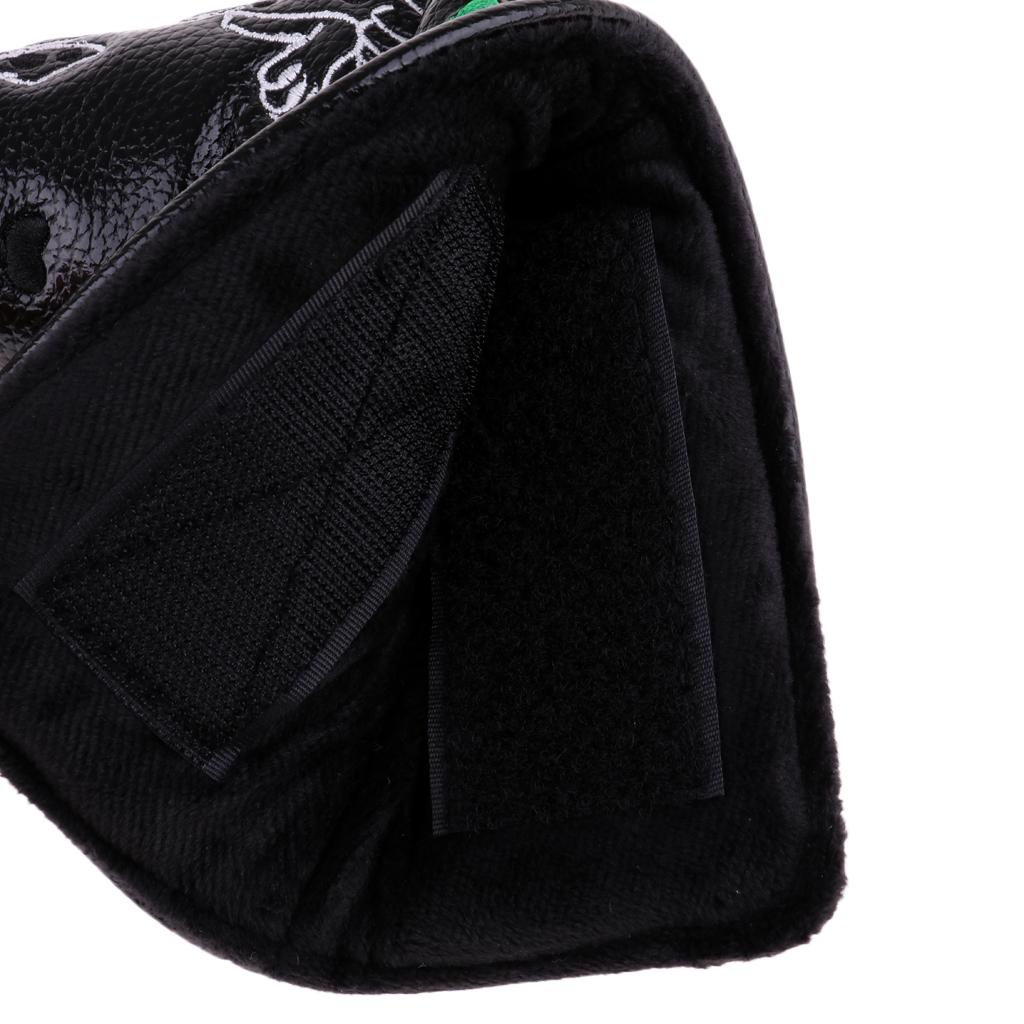 2xWaterproof PU Leather Golf Blade Putter Head Cover Protector Black Dog
