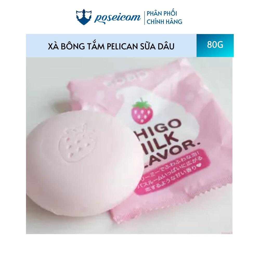 Xà phòng tắm PELICAN được chiết xuất từ sữa và dâu tây 80g 4976631477589 POSEICOM