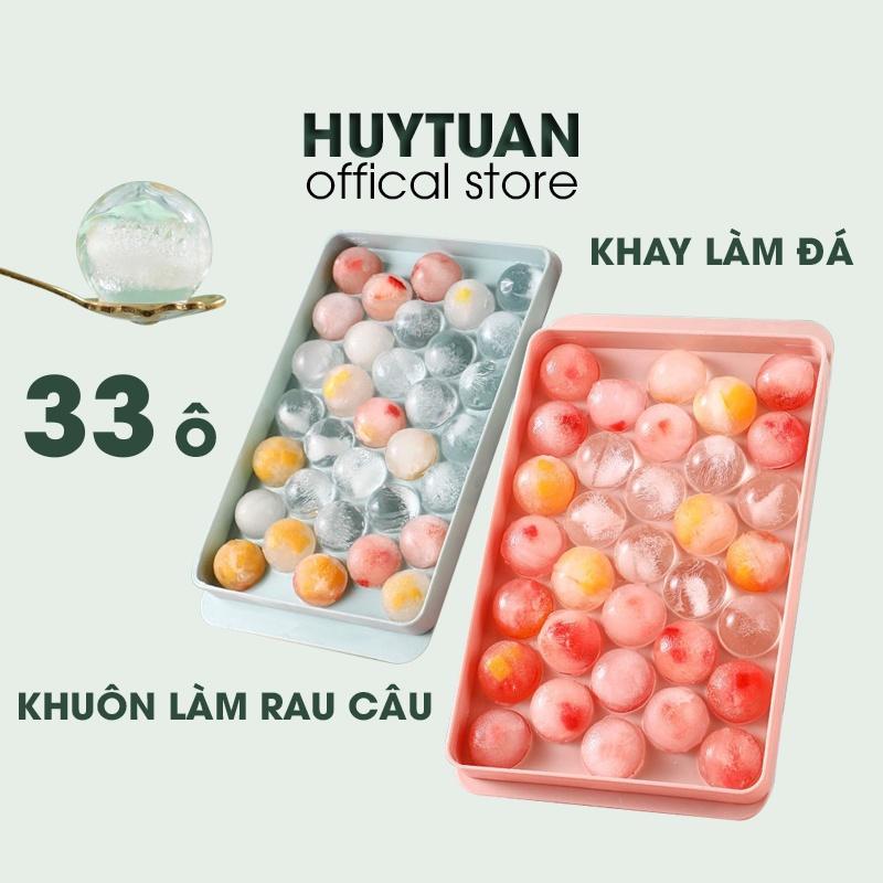 Khuôn Thạch Bi Nhựa Tròn Làm Rau Câu Hoa Quả Trái Cây, Khay Đá Viên Tròn 33 Viên Chính Hãng Việt Nhật 6978 (KDT33)