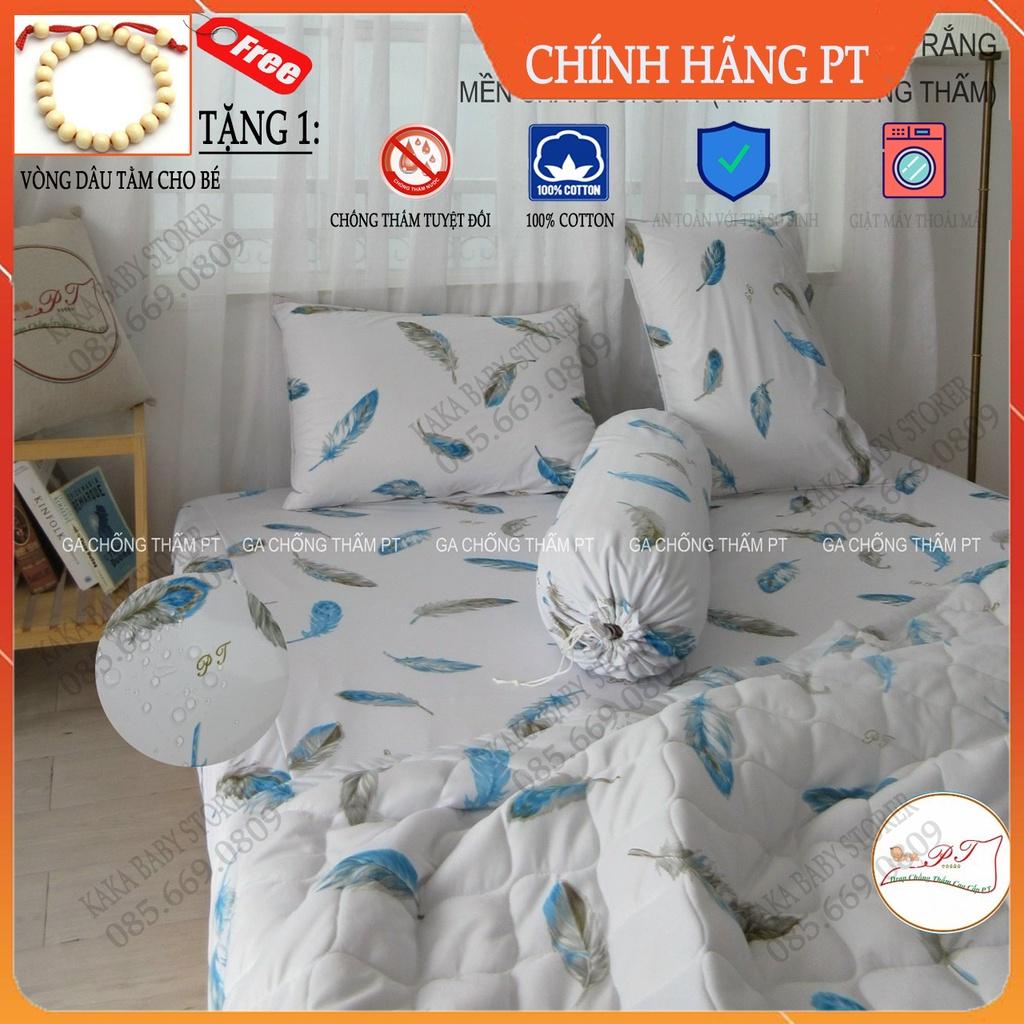 Ga chống thấm cho bé chính hãng PT, chất liệu cotton cao cấp, chống thấm nước tuyệt đối, bé tè lau là sạch,lông vũ trắng