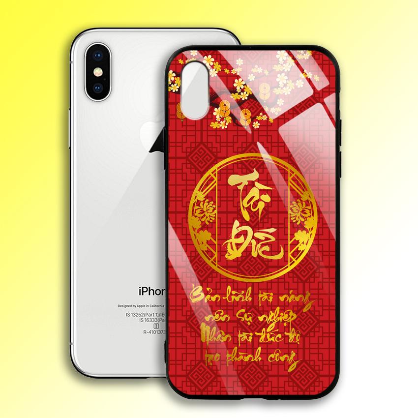Ốp Lưng Mạ Màu Vàng Ánh Kim cho điện thoại Iphone X / XS - 03005 7979 TAIDUC01 - Chữ thư pháp Tài Đức - Hàng Chính Hãng