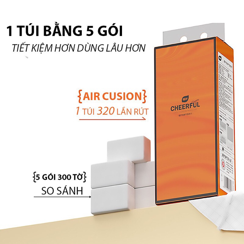 SET 4 GÓI KHĂN GIẤY CHEERFUL KHÔ KHÔNG BỤI, KHÔNG SƠ SIÊU HOT-JL