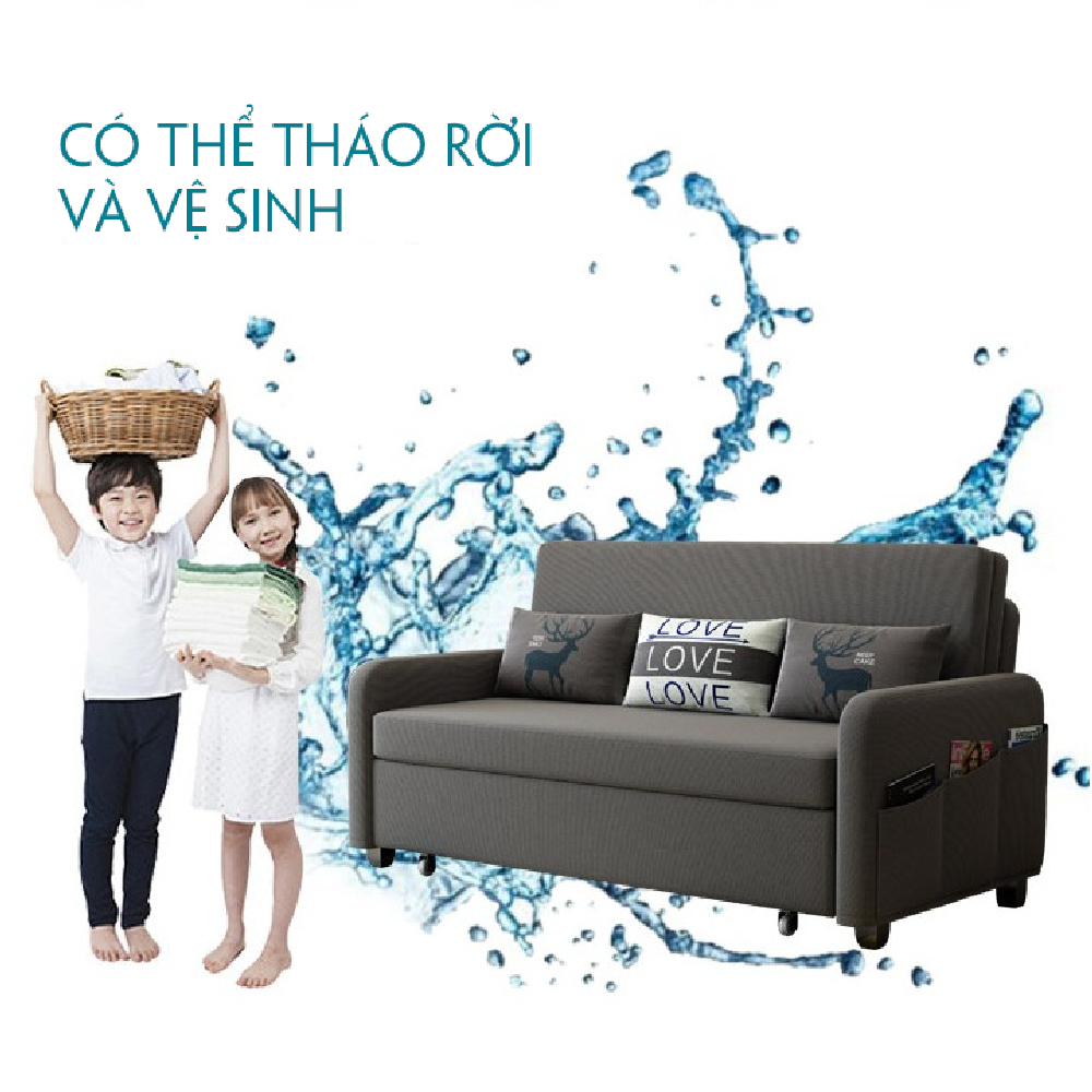 Sofa giường đa năng  V6-2 + 3 gối cao cấp (giao màu ngẫu nhiên)