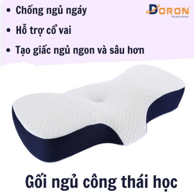 Gối Công Thái Học, Chất Liệu Cao Su Non, Hỗ Trợ Giảm Đau Mỏi Gáy, Hỗ Trợ Chống Thoái Hóa Đốt Sống, Giúp Ngủ Ngon Hơn - Hàng Nhập Khẩu