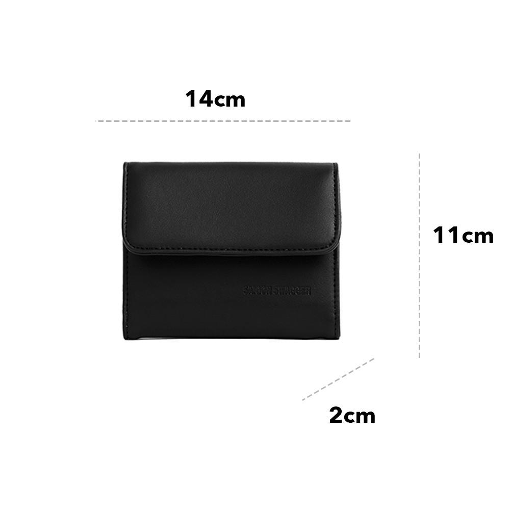 Ví Nam, Nữ Nút Ngắn Da Cao Cấp SAIGON SWAGGER SGS Anthem Leather Short Flap Wallet