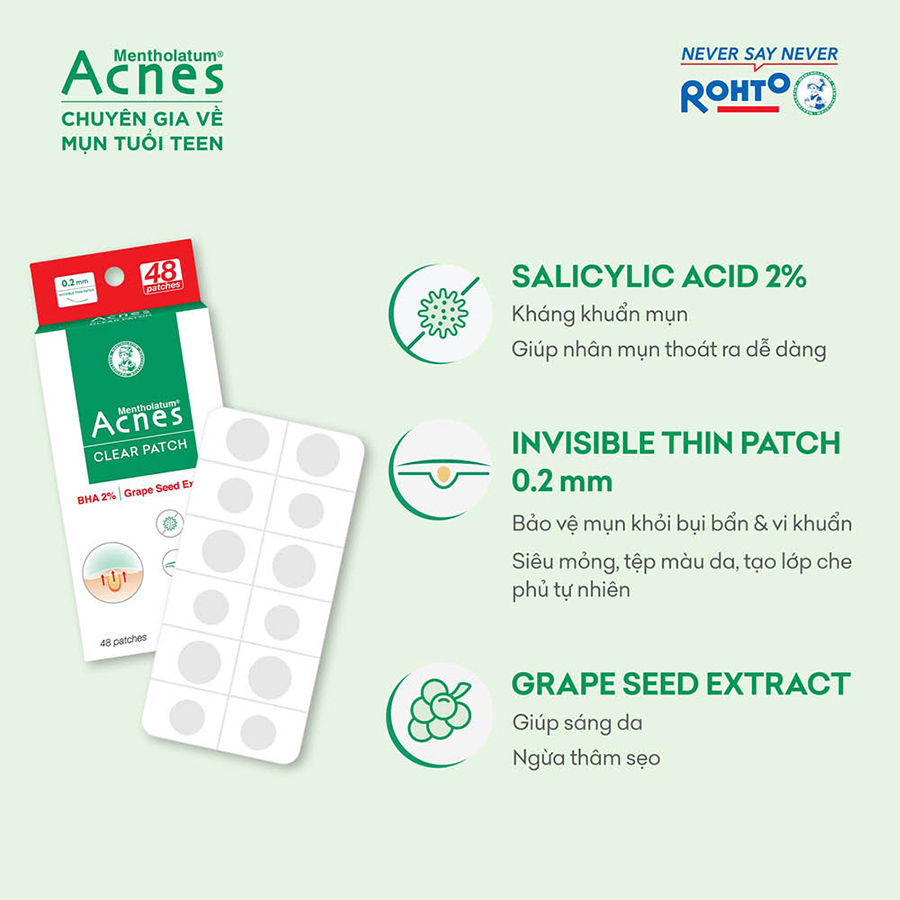 Miếng dán mụn Acnes Clear Patch (48 miếng)