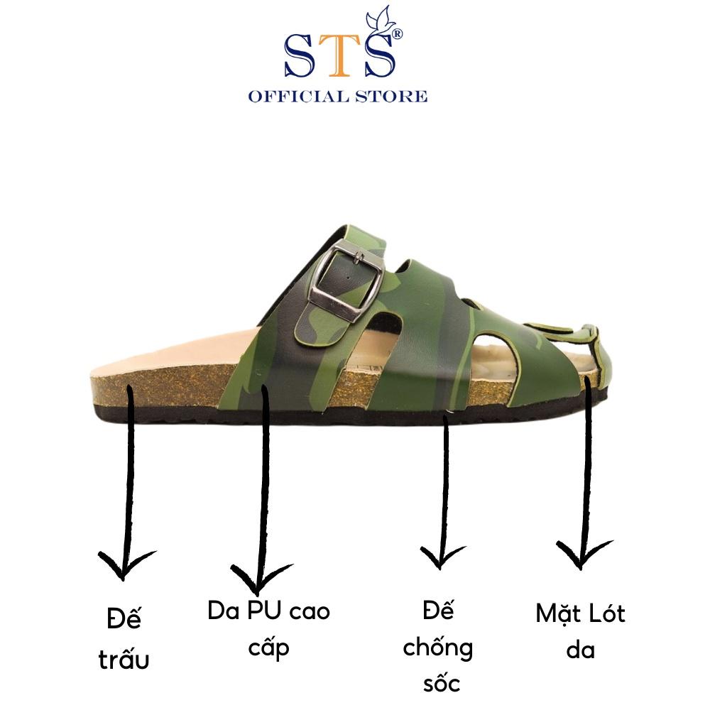 Dép RỌ Đế Trấu da PU cao cấp Màu Camo Rằn Ri thời trang chống nước dễ vệ sinh, đi chơi đi biển