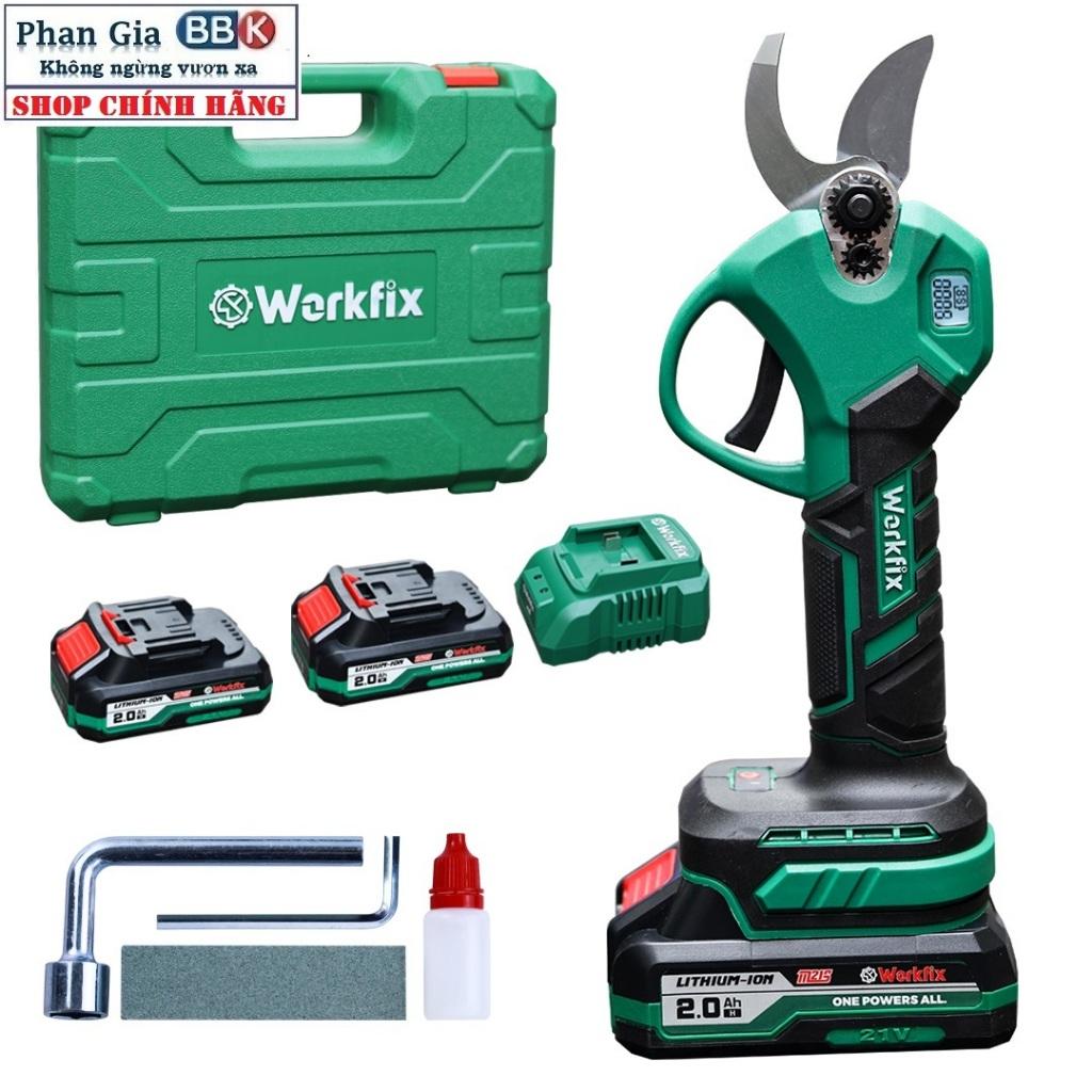 Kéo cắt cành pin WORKFIX WF-CP30BL, Động cơ Không chổi than, Màn hình led hiển thị- Bảo hành chính hãƞg