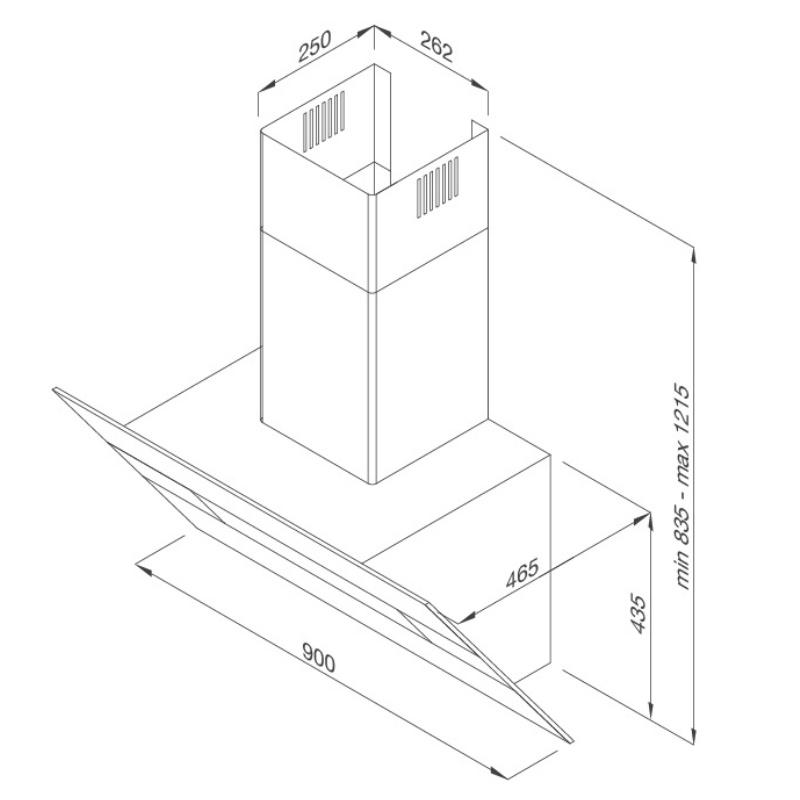 Máy Hút Mùi Áp Tường Malloca HORIZON K1574 - Công suất hút 850m3/h - Ngang 90cm - Hàng Chính Hãng