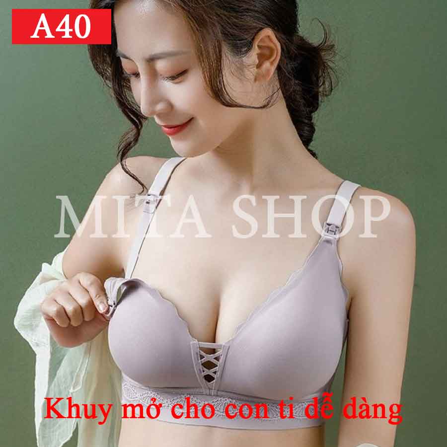 Áo lót ngực bà bầu cho bé con bú ti không gọng nâng ngực chất SU ĐÚC đồ lót chip bà bầu A40