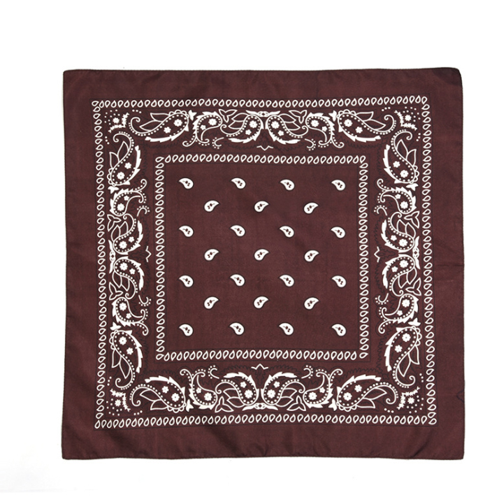 Khăn cotton bandana turban XO cá tính tặng khuyên tròn và móc treo 54x54cm