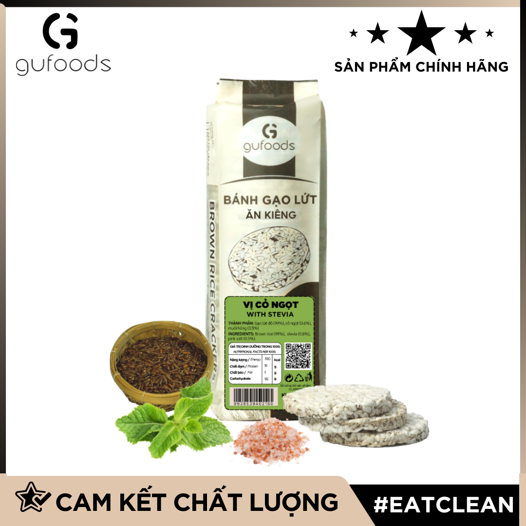 Bánh gạo lứt ăn kiêng, tập GYM GUfoods