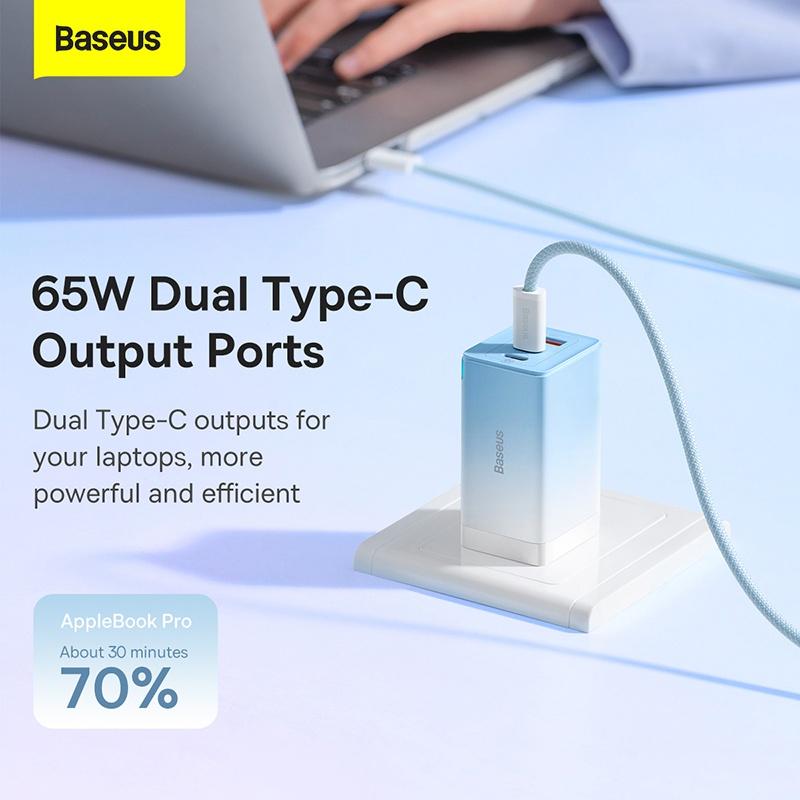 Bộ sạc nhanh Baseus GaN3 Pro Quick Charger 65W (Kèm cáp sạc C to C 100W) 2022-Hàng chính hãng