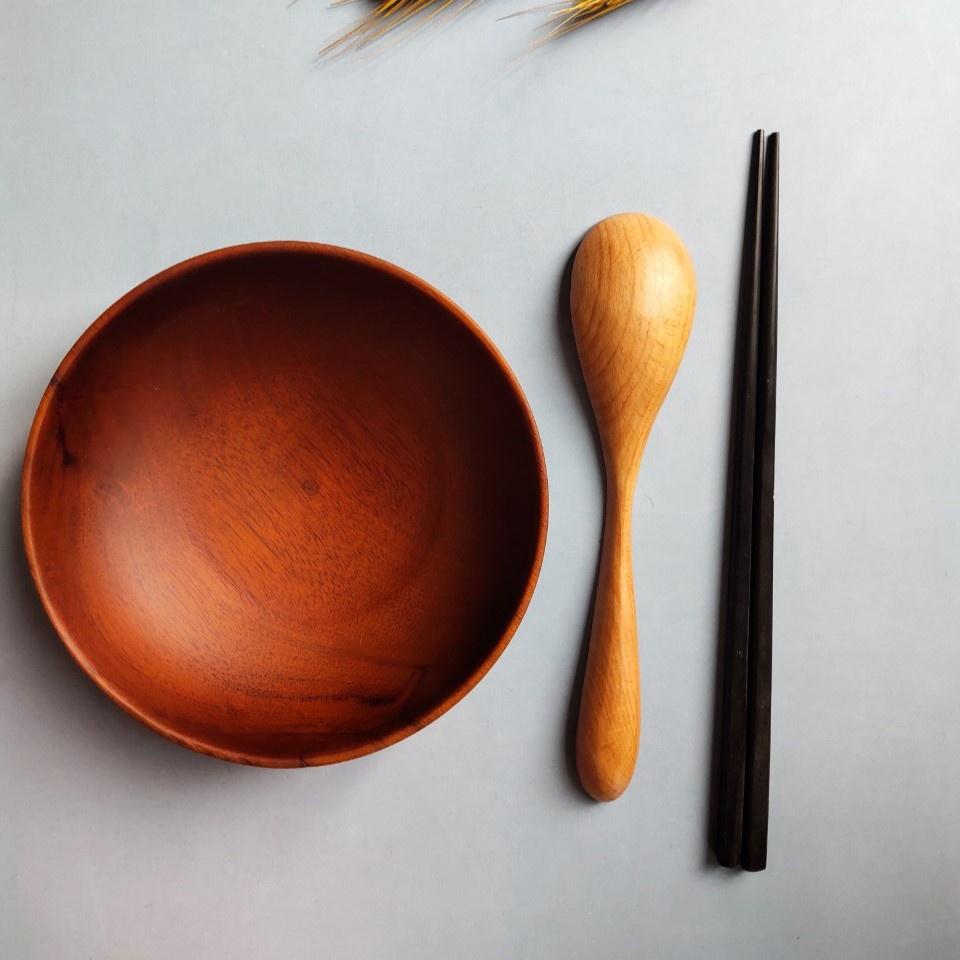 Muỗng Thìa Gỗ Cán Dài, Muỗng Ăn Cơm Cao Cấp, Thìa Muỗng Tự Nhiên 18cm Của Craft Closet