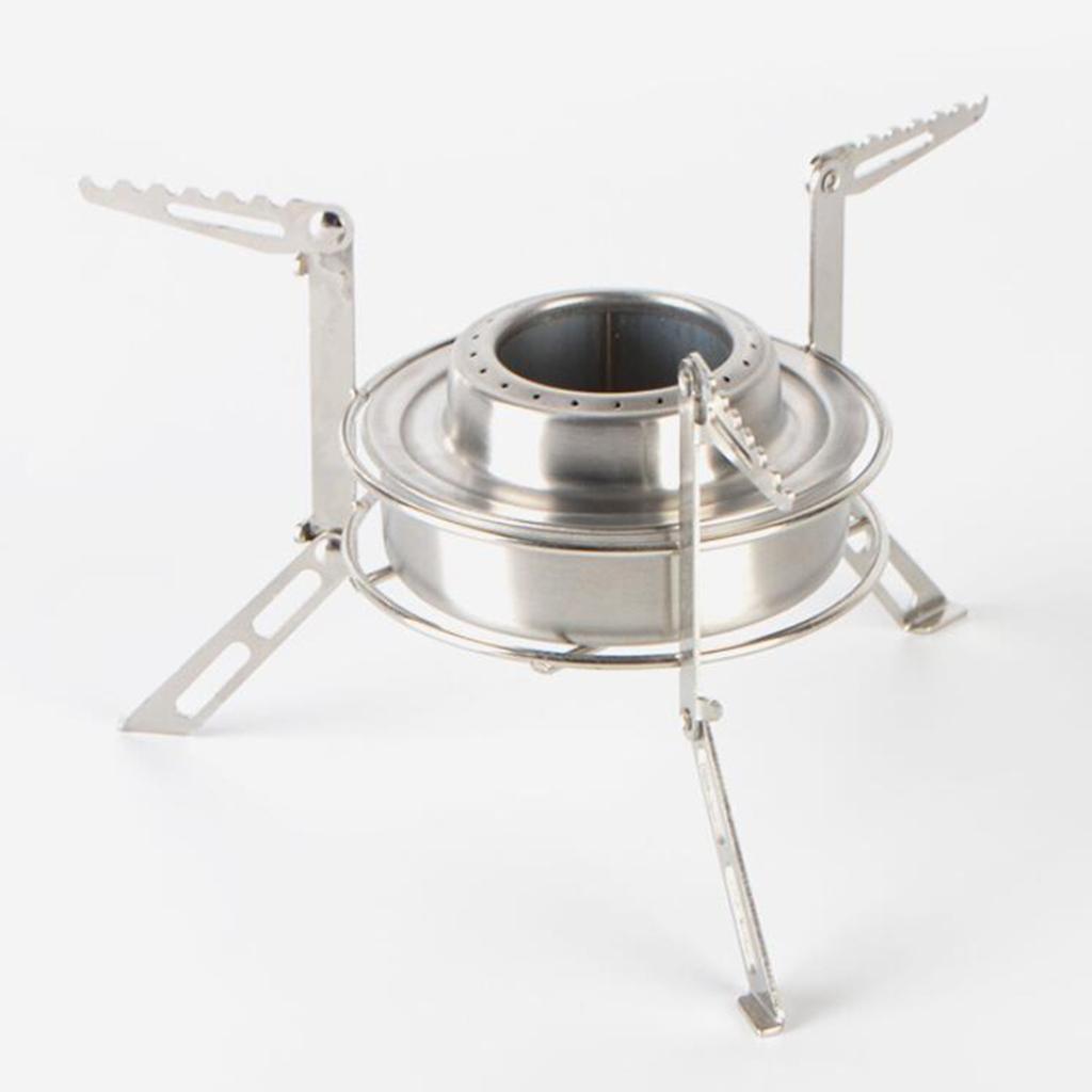 Stainless Steel Portable Alcohol Stove Outdoor Ultralight Burner Picnic