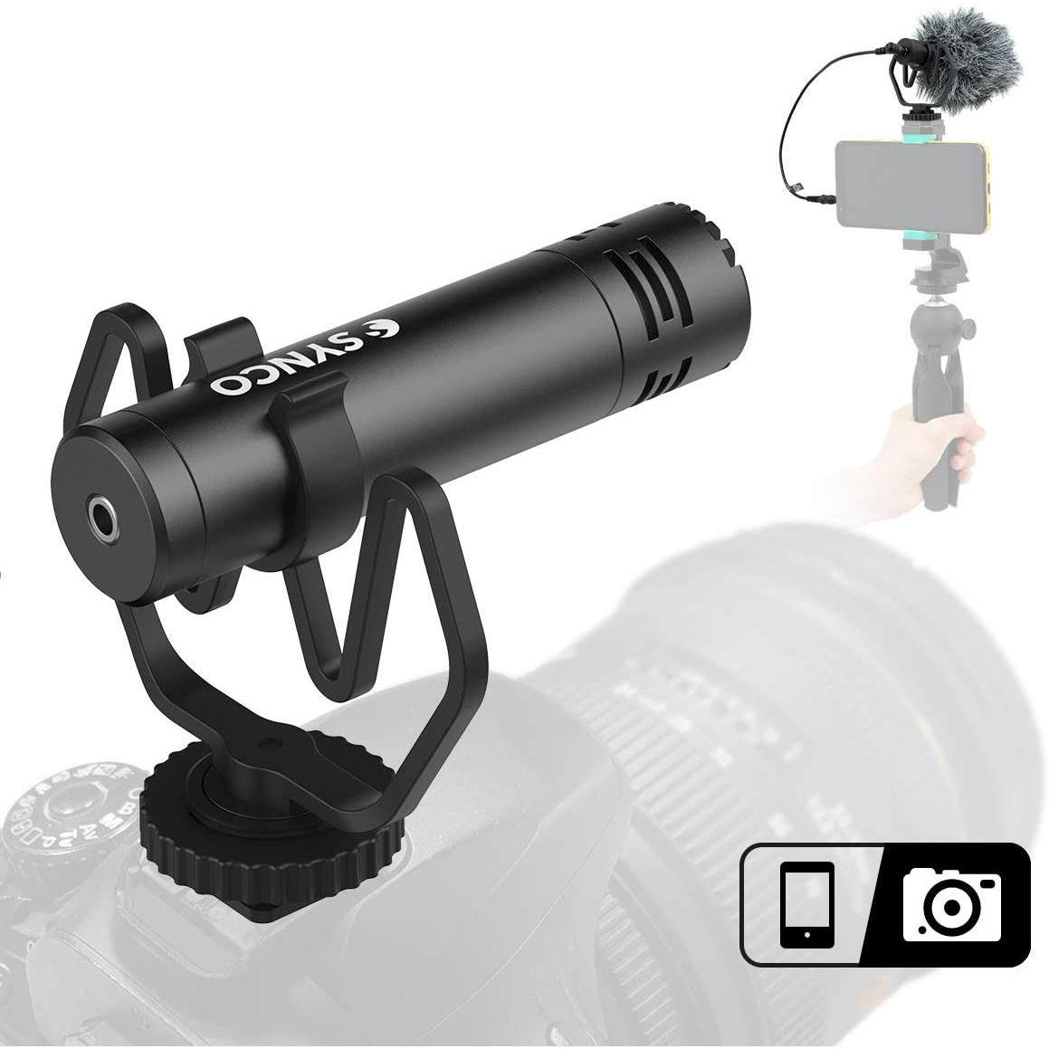 Micro DSLR đa năng Synco Mic-M1 cho máy ảnh, máy quay, điện thoại thu âm ASMR cực nhạy - Hàng chính hãng