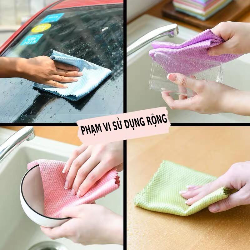 Khăn lau bếp lau kính khăn lau bát đĩa đa năng set 3 chiếc