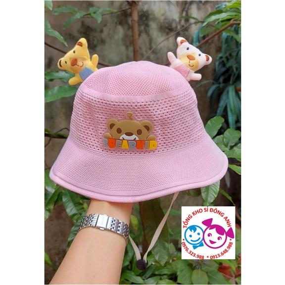 Mũ vải vành tròn dạng lưới hình gấu 3D BearKid cho bé mẫu giáo từ 1 đến 5 tuổi