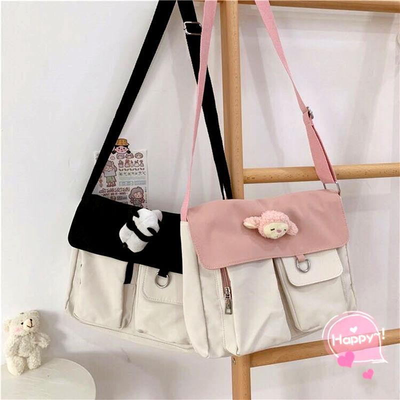 InsKorean Style Cute Girl Student Cross-Body Canvas Bag2020All-Matching Internet Celebrity Shoulder Large Capacity Schoo