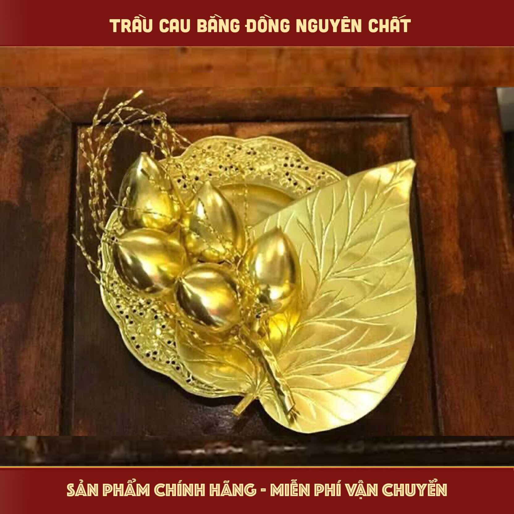 Bộ Trầu Cau Bằng Đồng Nguyên Chất