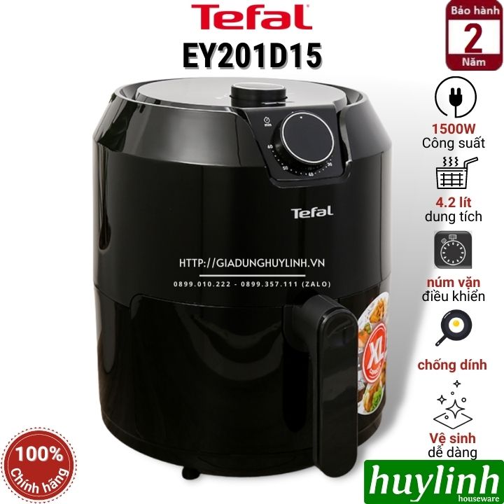 Nồi chiên không dầu Tefal EY201815 - dung tích 4.2 lít - công suất 1500W - Thương hiệu Pháp - Hàng chính hãng