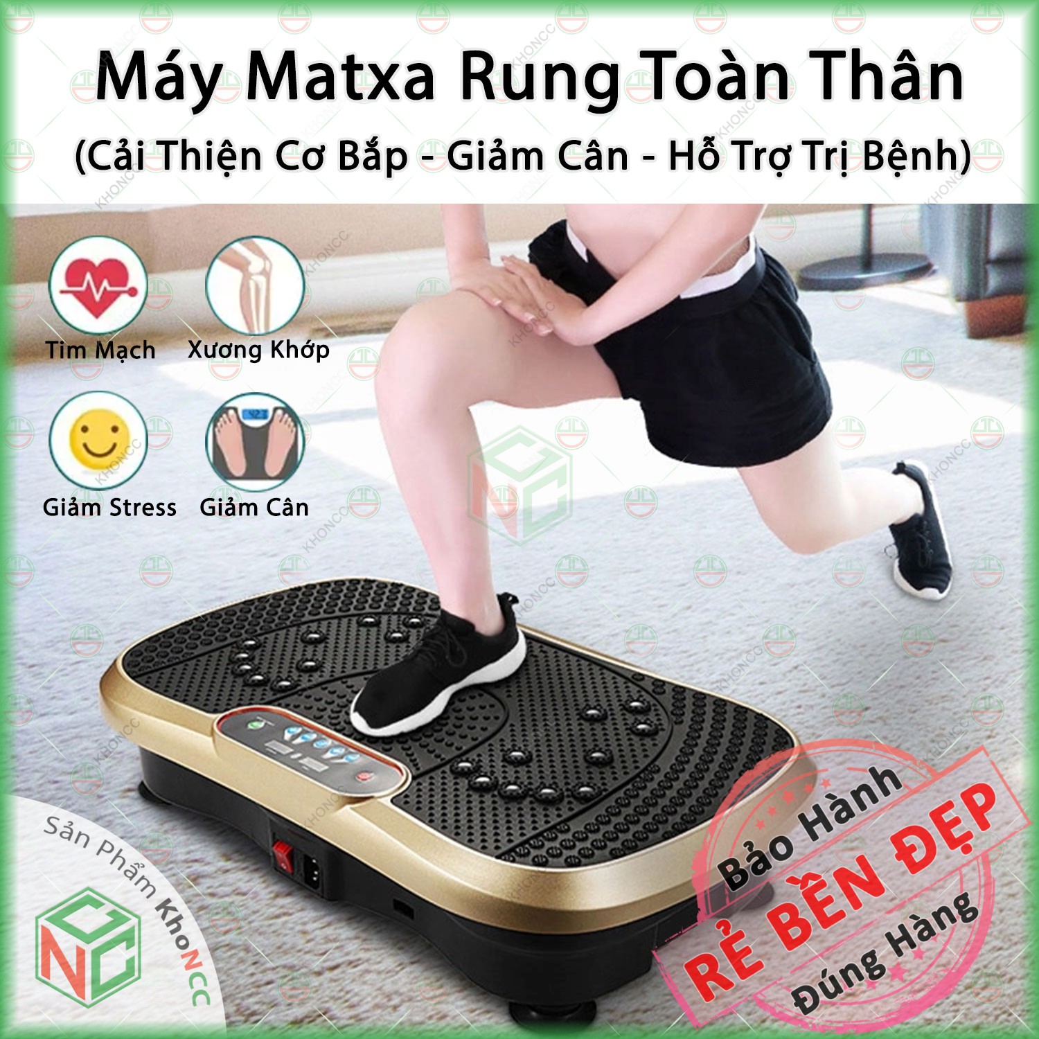 (Rung Khỏe) Máy Rung Mát Xa Toàn Thân Hàng Chính Hãng KhoNCC - Liệu Pháp Hiệu Quả Cho Cơ Bắp Sức Khỏe - Giảm Căng Thẳng Và Mệt Mỏi - KLM-MMXRTT