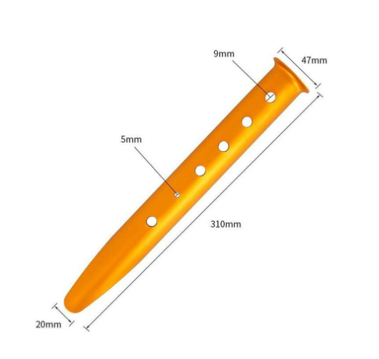 Cọc lều hợp kim nhôm chuyên dùng cắm cát, đất mềm 31cm