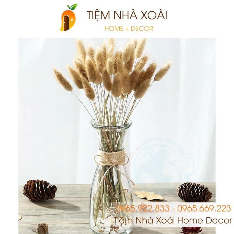 Bình Hoa Decor Thuỷ Tinh thắt eo cuốn dây thừng dây gai trang trí để bàn Vingate