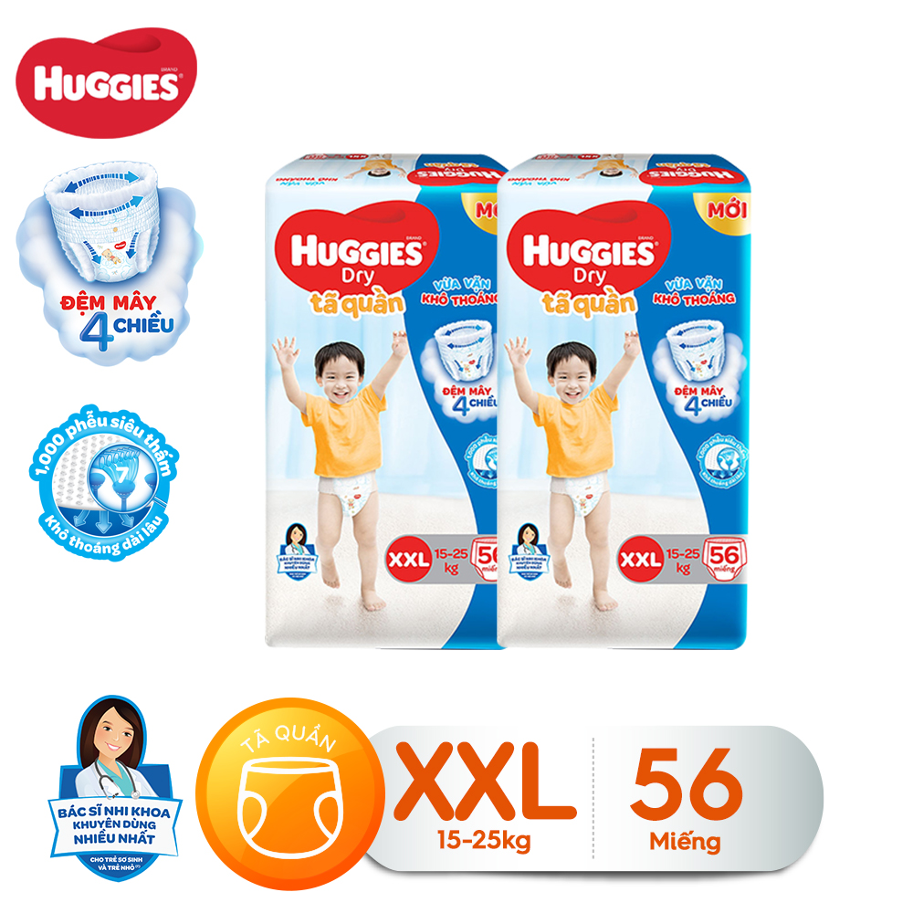 Combo 2 tã quần Huggies Pants Super Jumbo XXL56