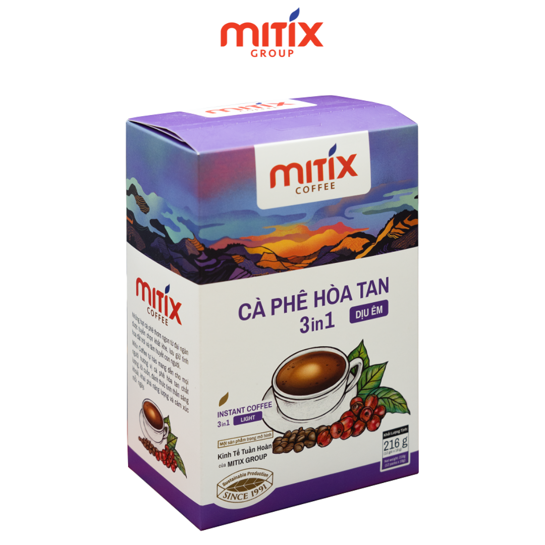 Cà phê hòa tan 3in1 Mitix Dịu Êm loại 216gr