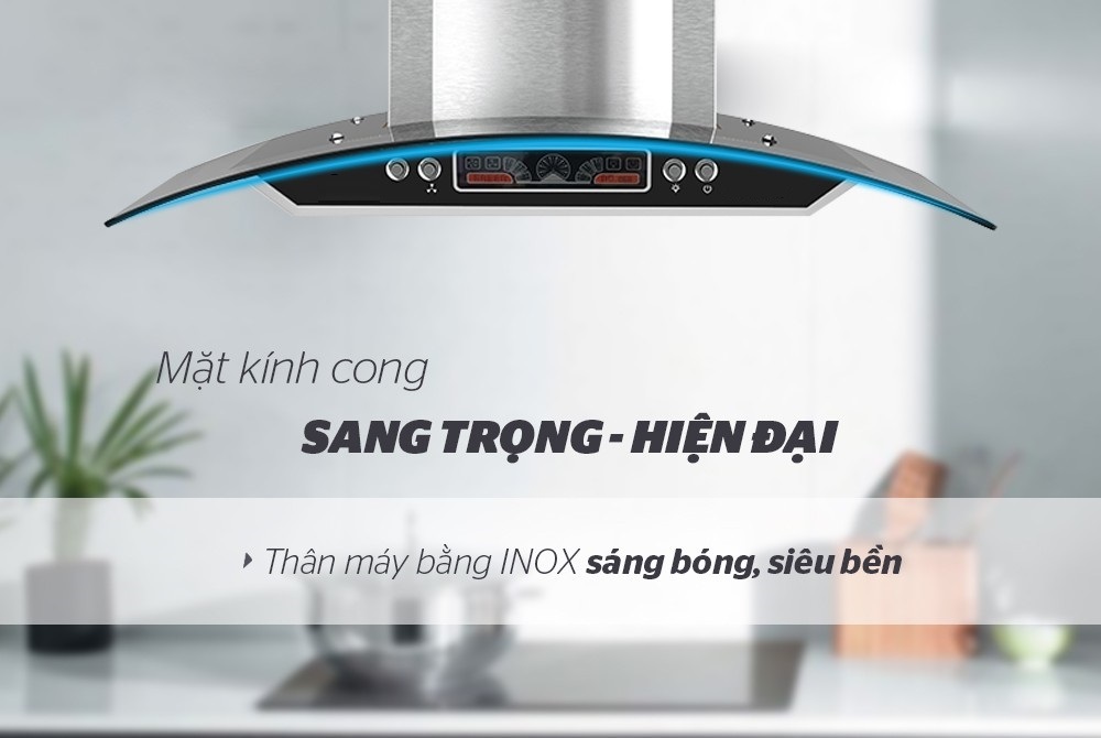 Máy Hút Mùi Kính Cong CA-8670G - Hàng Chính Hãng